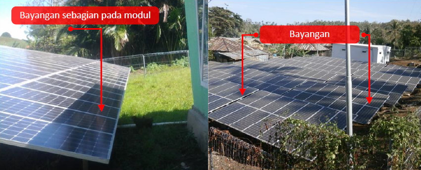 Bayangan mengenai panel surya